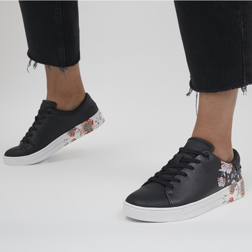Ted Baker Aariah Sneakers Spiced Up Floral Trainers Shoes Flowers Lace Up - Picture 2 of 11